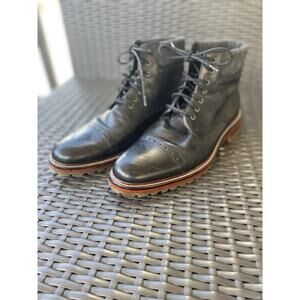 Johnston Murphy Men's Size 10M Karnes J&M 1850 Cap Toe Black Leather Boots